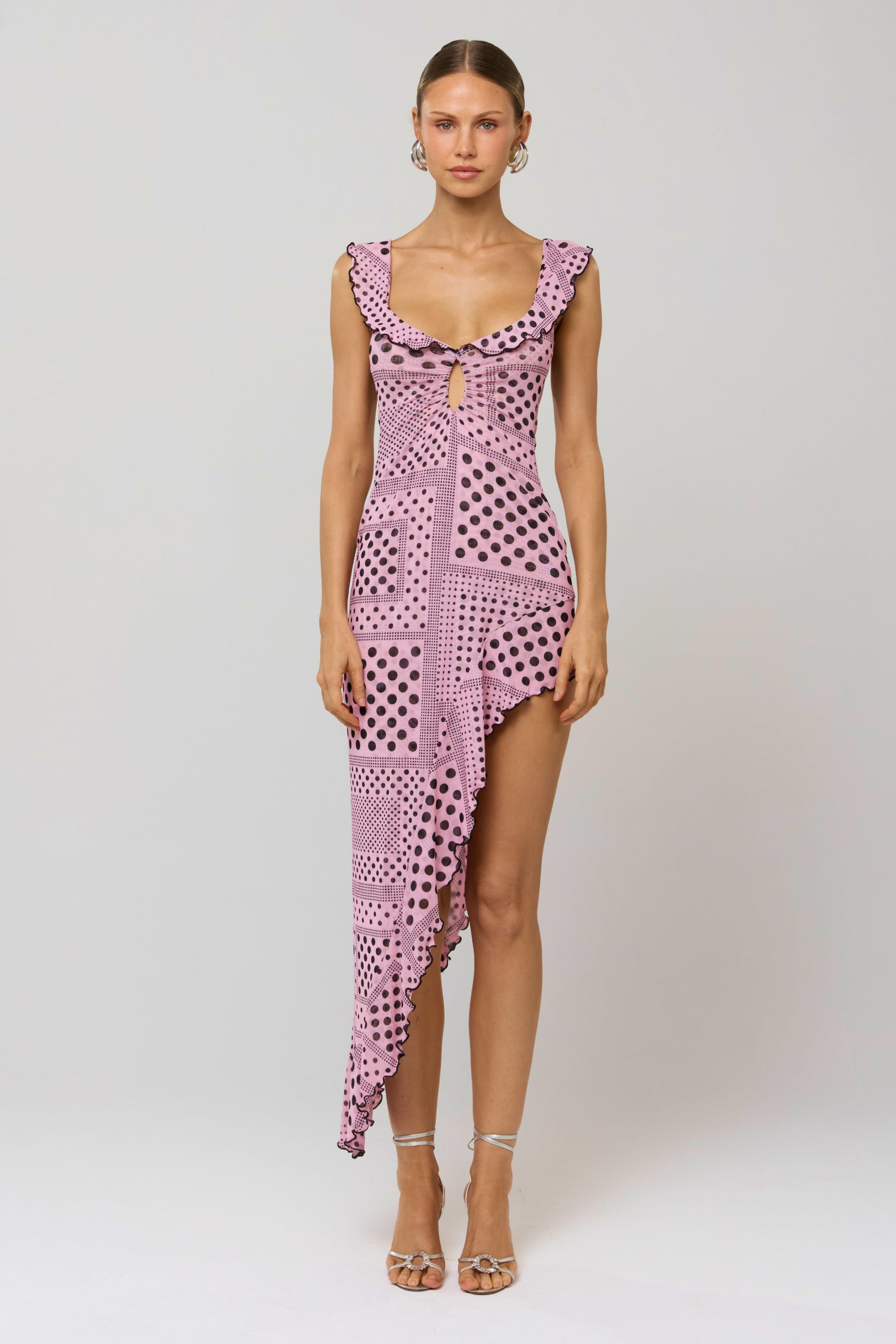 This is an image of Rhonda Dress in Lauper - RESA featuring a model wearing the dress