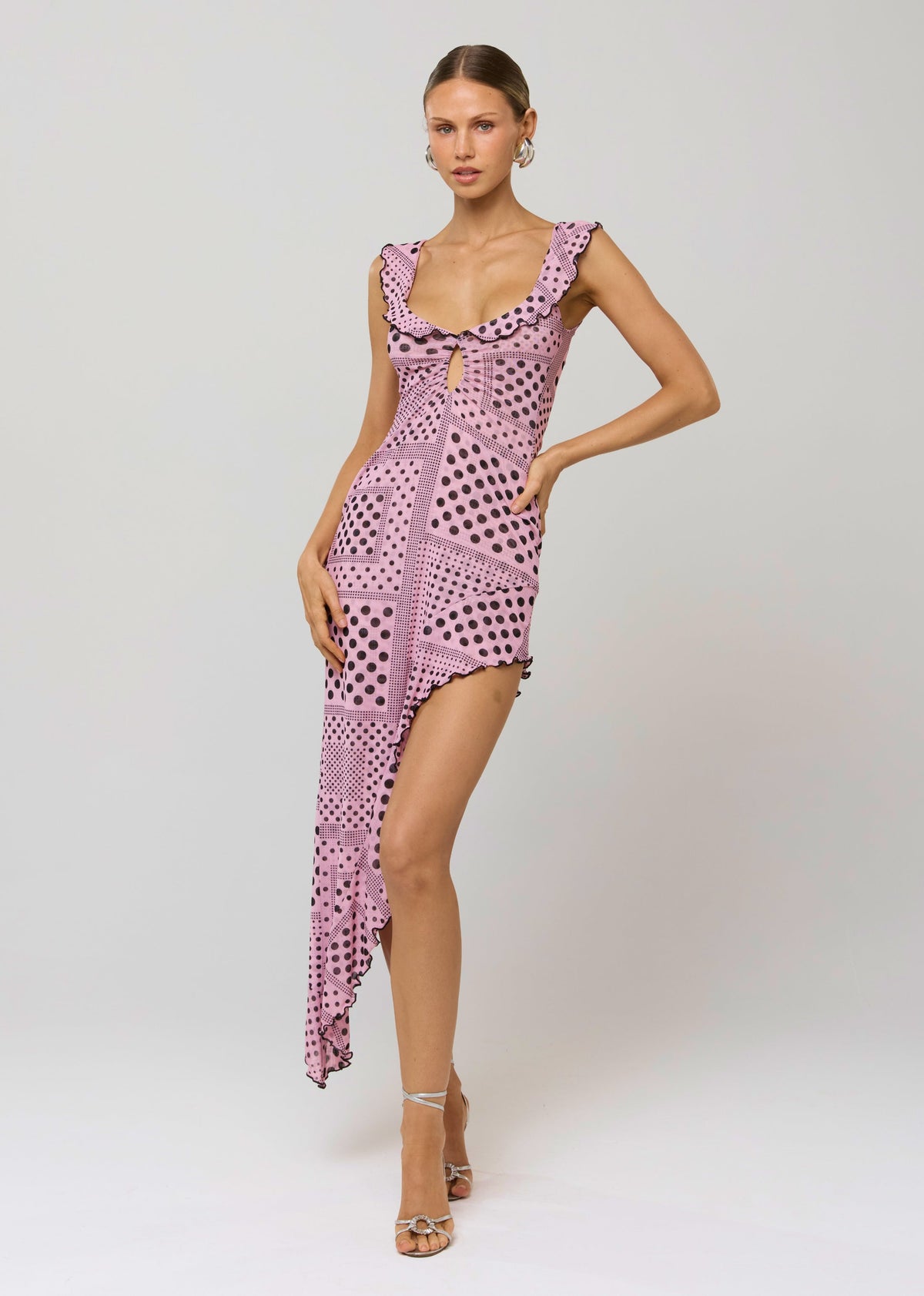 This is an image of Rhonda Dress in Lauper - RESA featuring a model wearing the dress