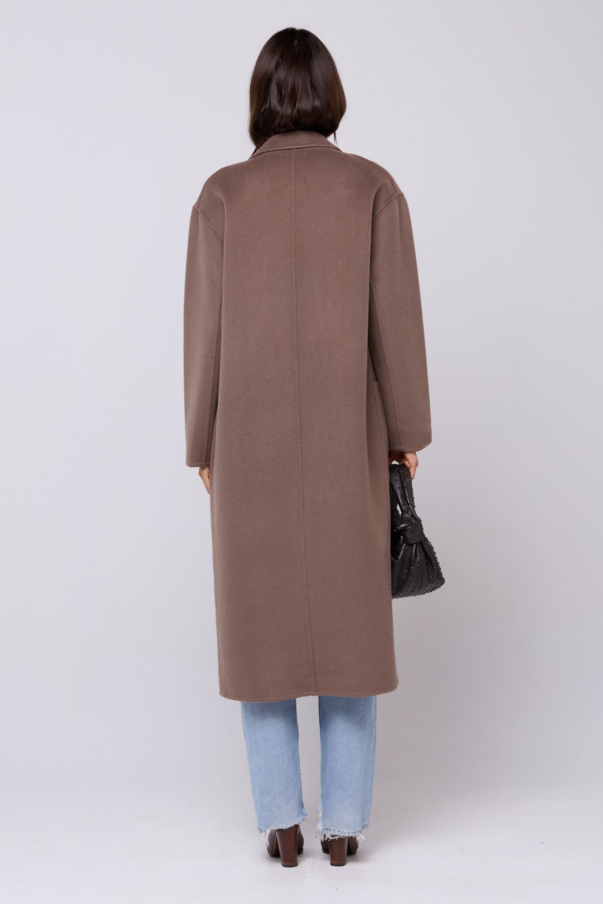 This is an image of Ryder Coat in Taupe - RESA featuring a model wearing the dress
