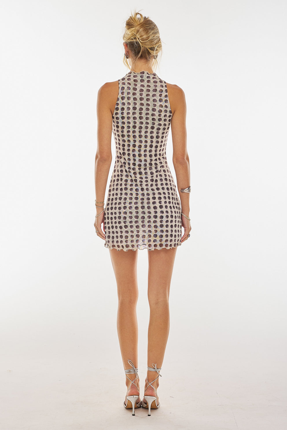 black polka dot mesh dress Polka Dot Two Piece Mesh Mini Dress