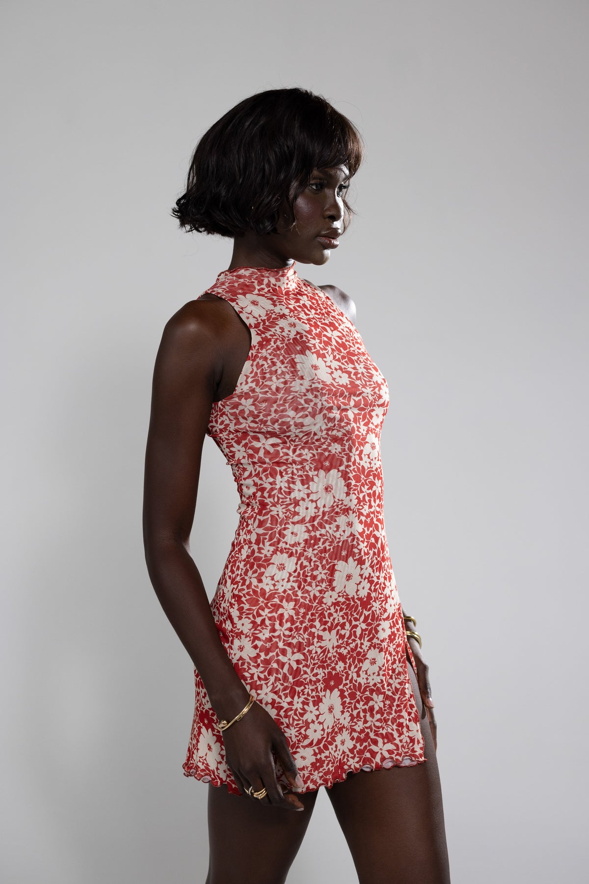 This is an image of Savannah Mini in Magnolia - RESA featuring a model wearing the dress