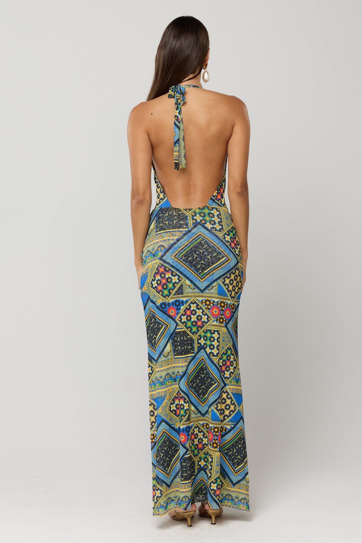 This is an image of Scarlett Dress in Casino - RESA featuring a model wearing the dress