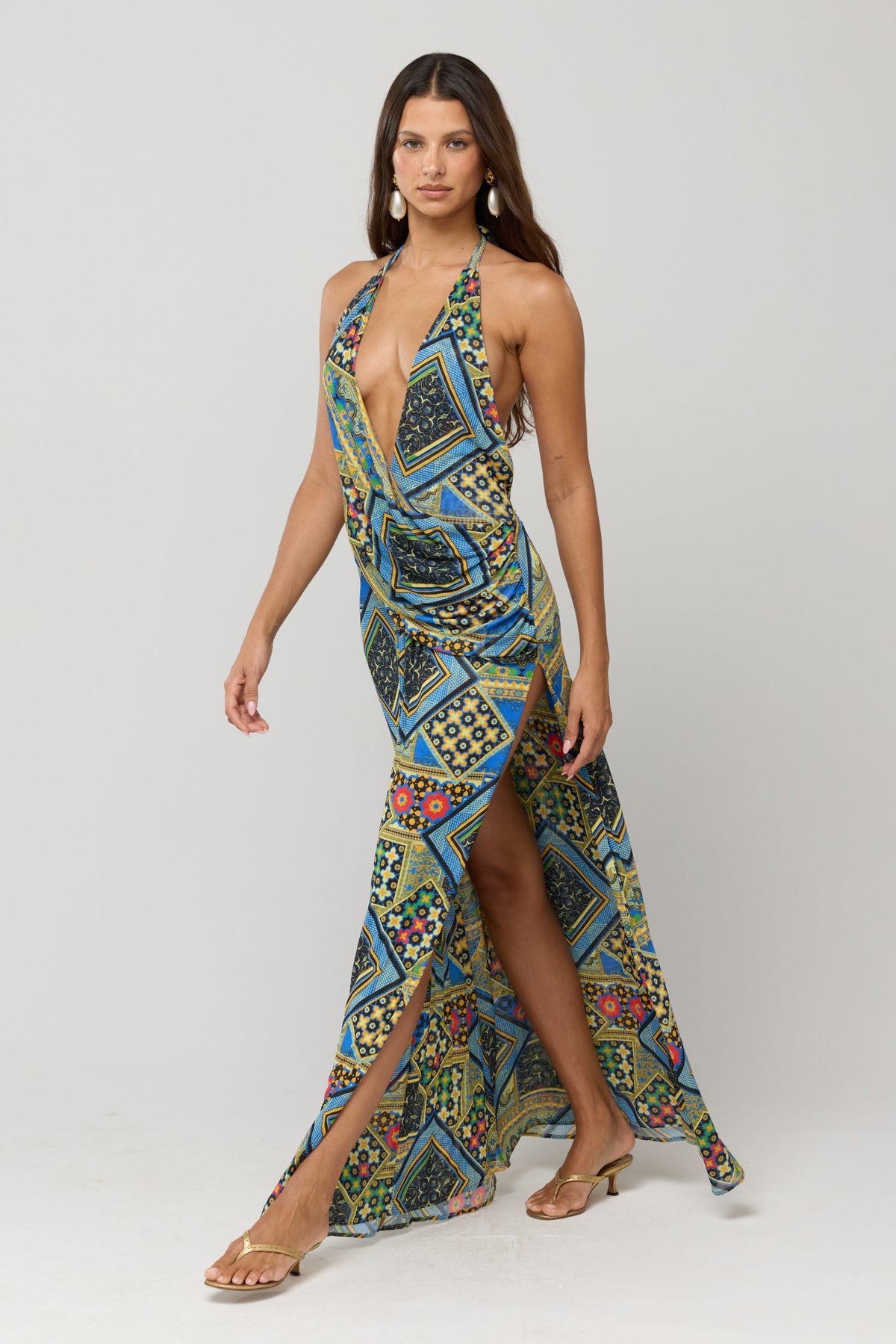 This is an image of Scarlett Dress in Casino - RESA featuring a model wearing the dress