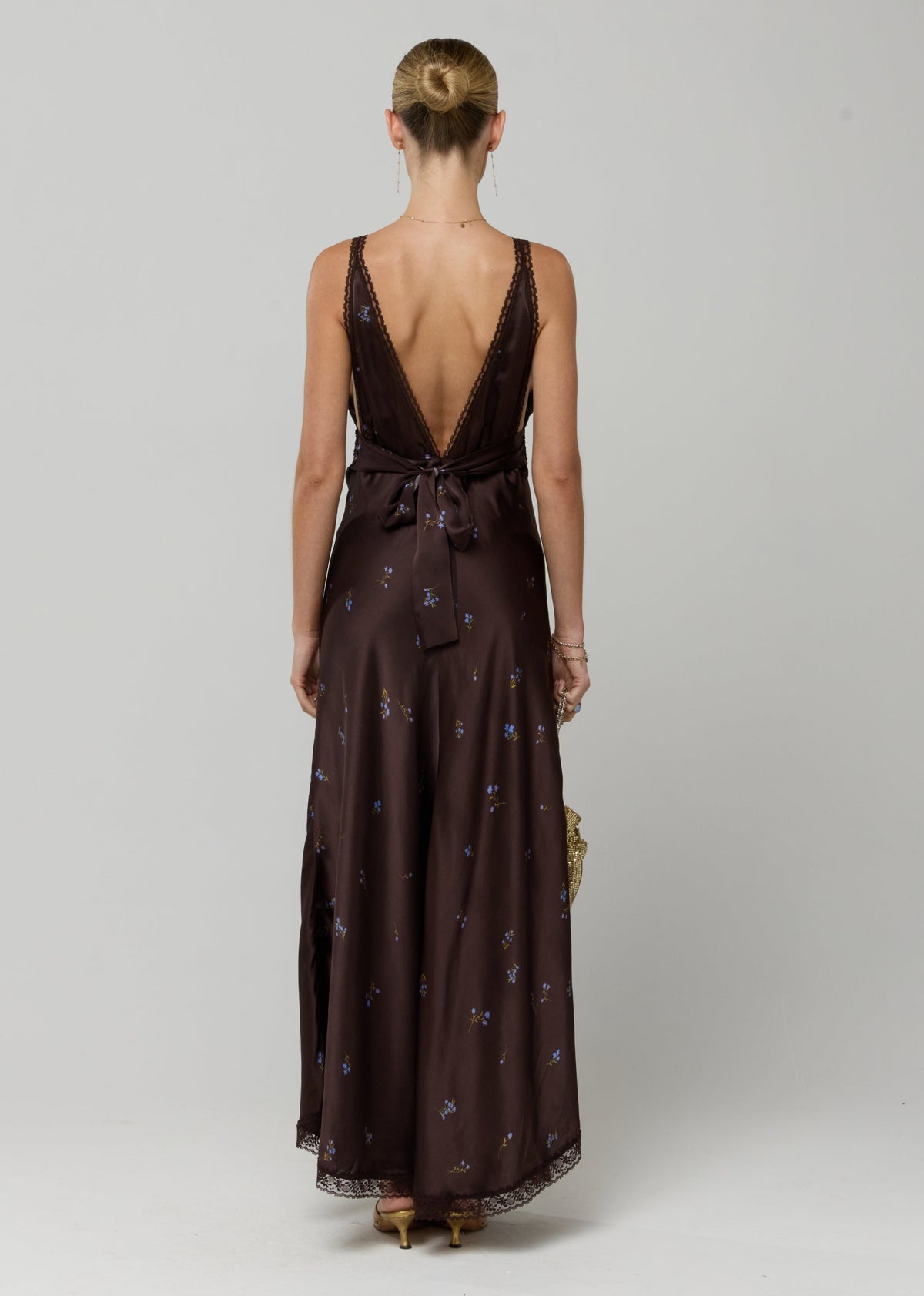 This is an image of Selena Dress in Blythe - RESA featuring a model wearing the dress