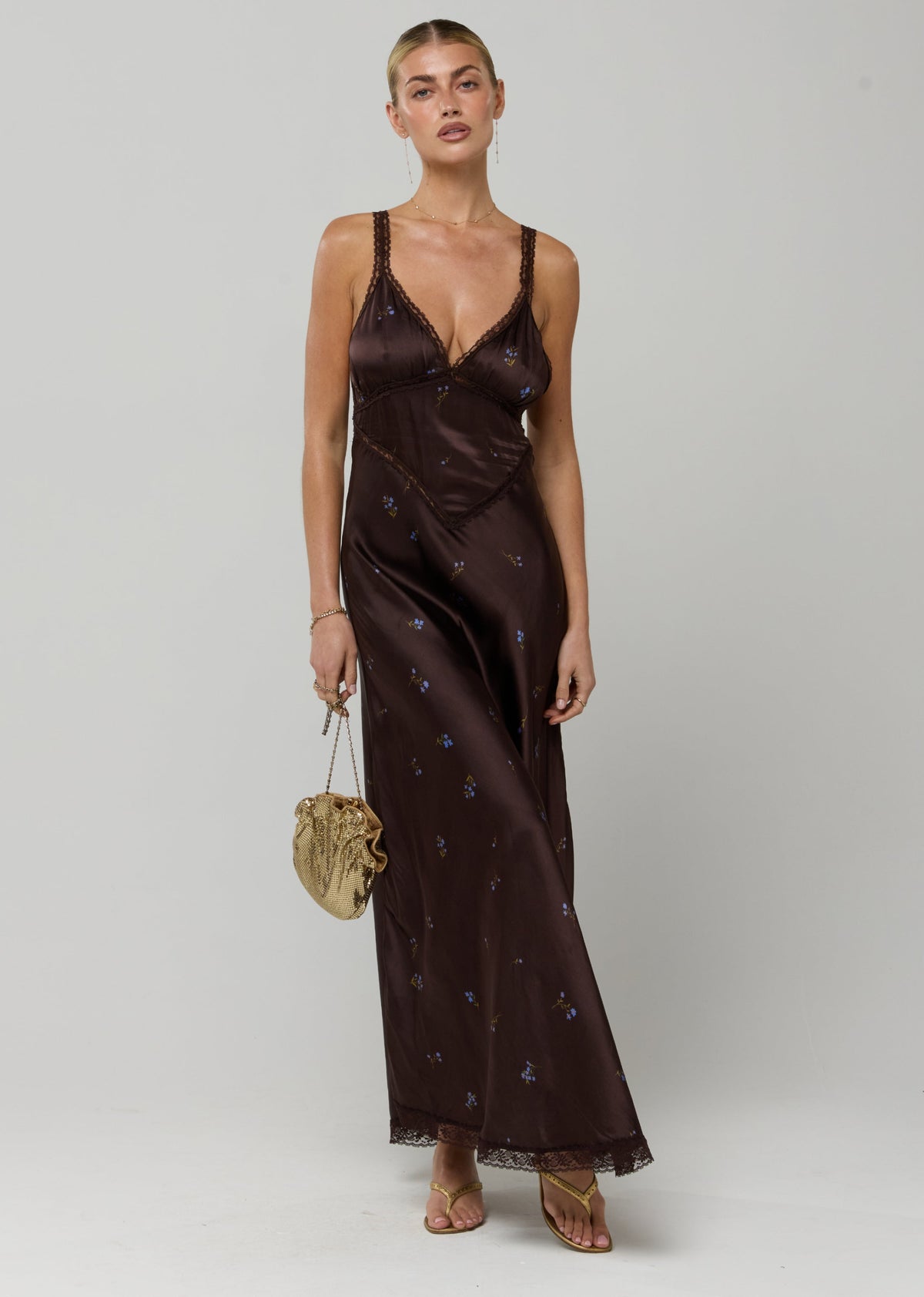 This is an image of Selena Dress in Blythe - RESA featuring a model wearing the dress