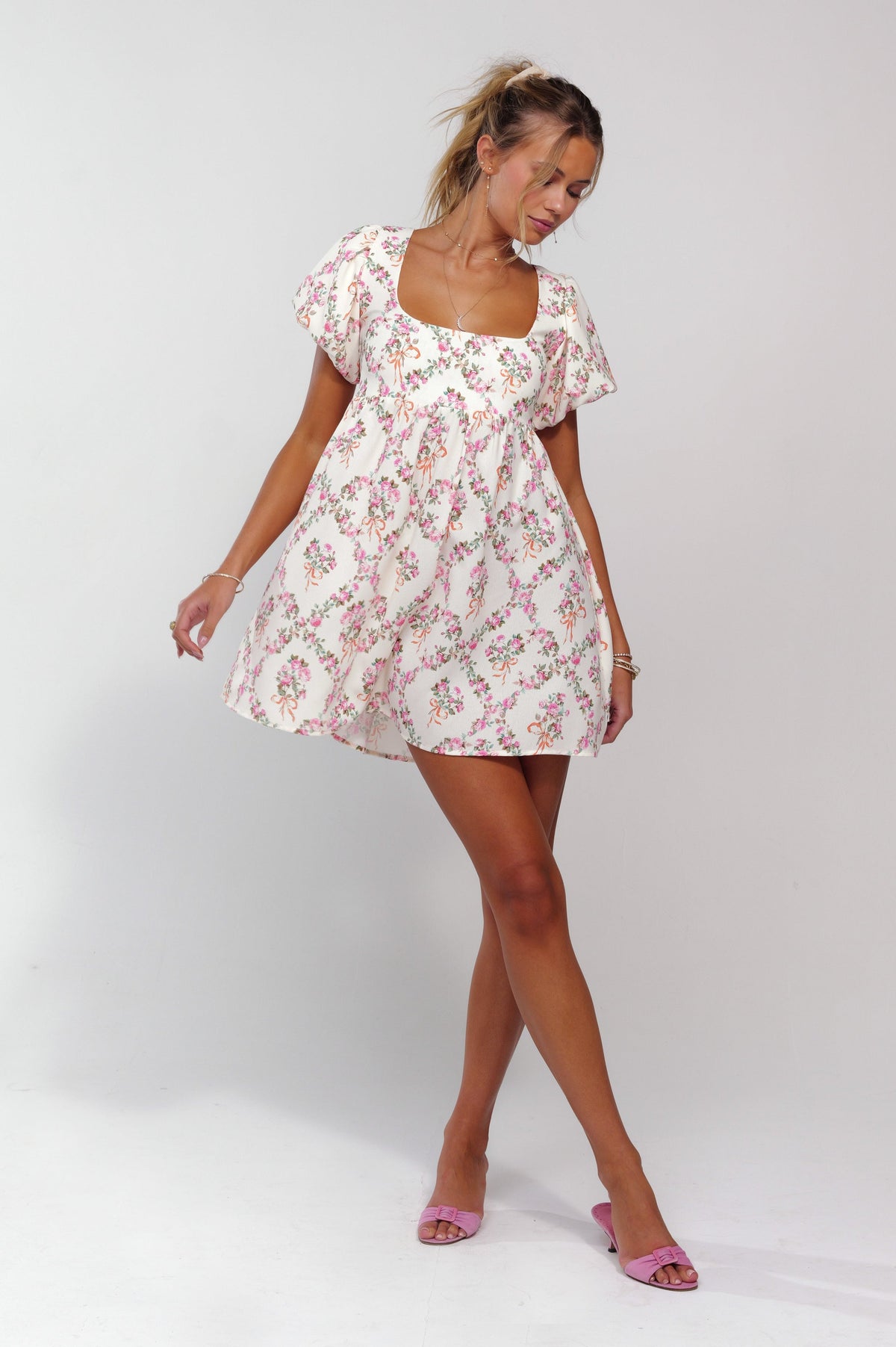 This is an image of Shay Mini in Romeo - RESA featuring a model wearing the dress