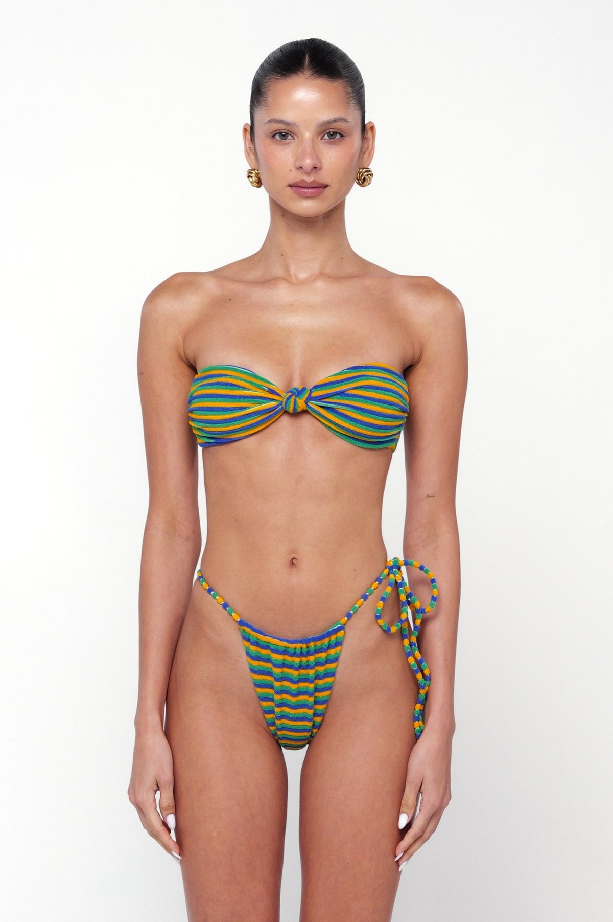This is an image of Spencer Bikini Top in Rio - RESA featuring a model wearing the dress