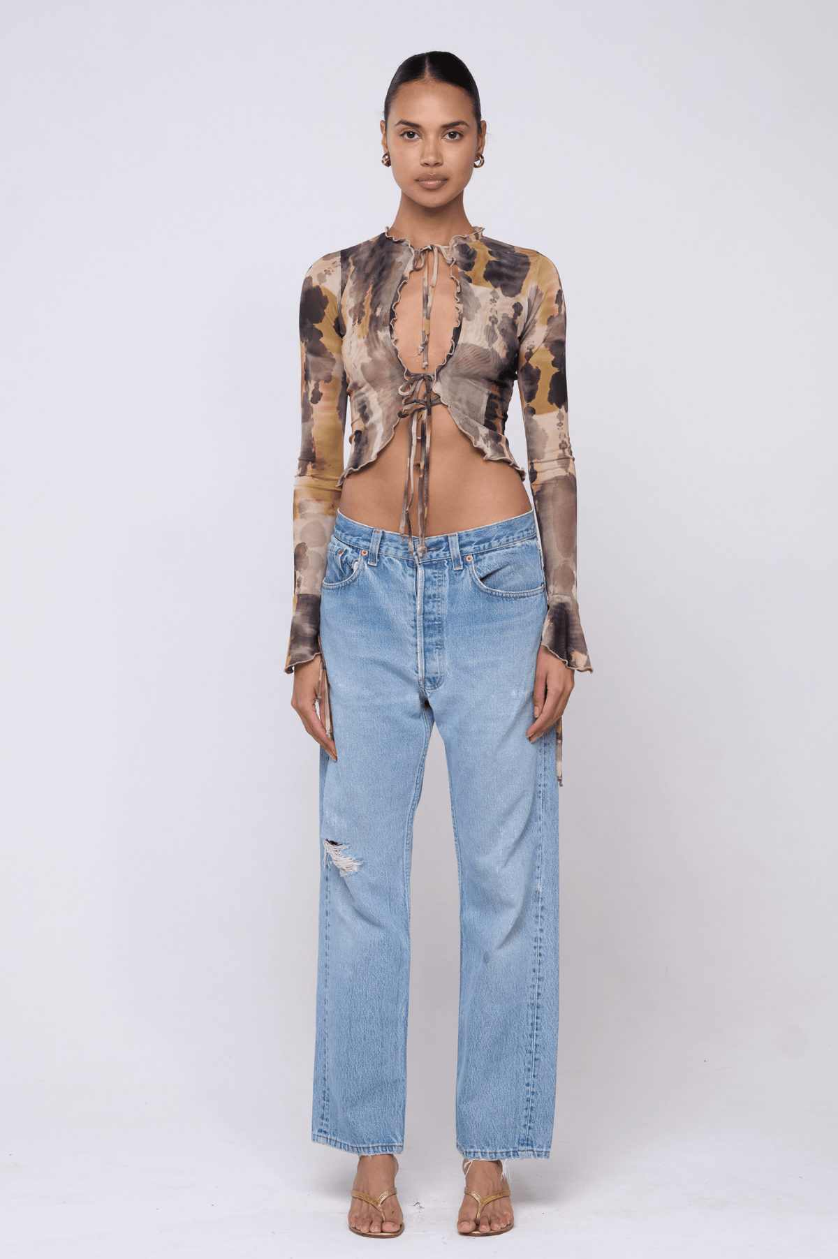 This is an image of Tezza Top in Dusk - RESA featuring a model wearing the dress