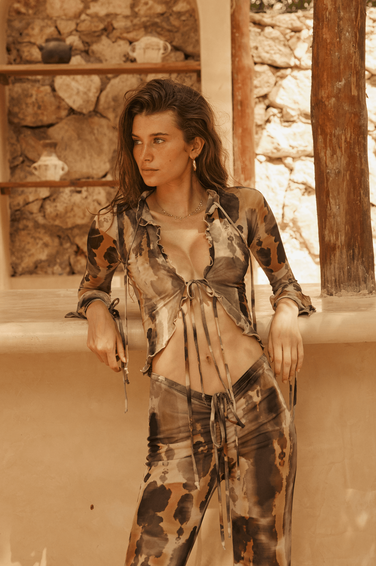 This is an image of Tezza Top in Dusk - RESA featuring a model wearing the dress