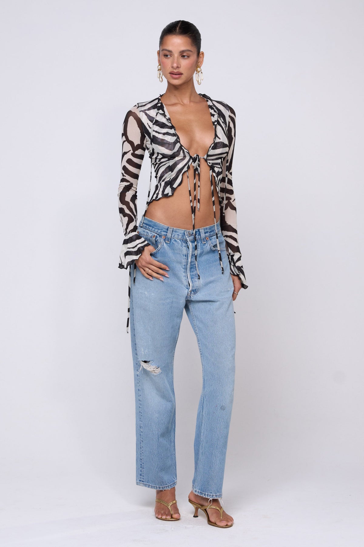 This is an image of Tezza Top in Tigris - RESA featuring a model wearing the dress