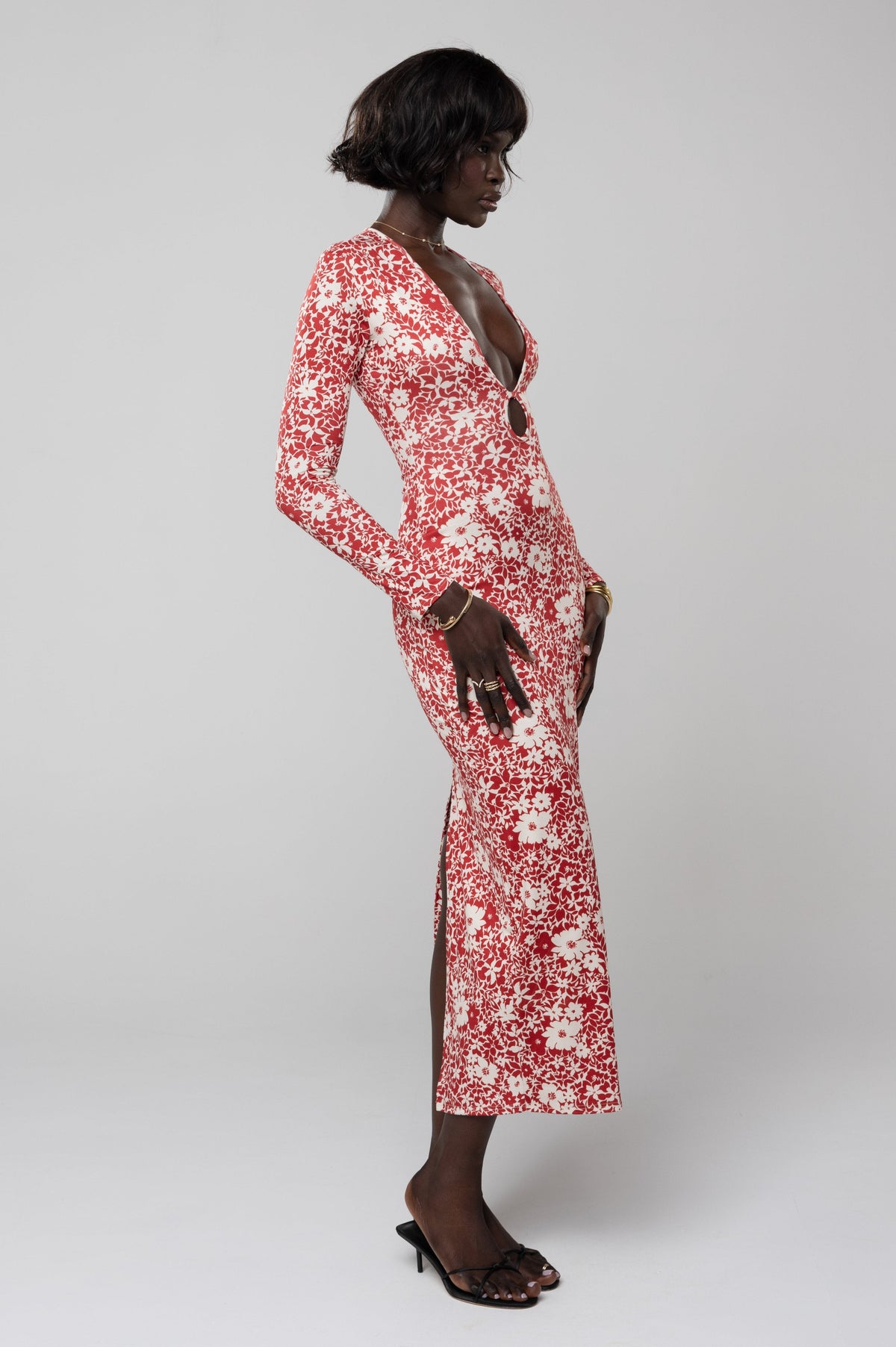 This is an image of Twiggy Dress in Magnolia - RESA featuring a model wearing the dress