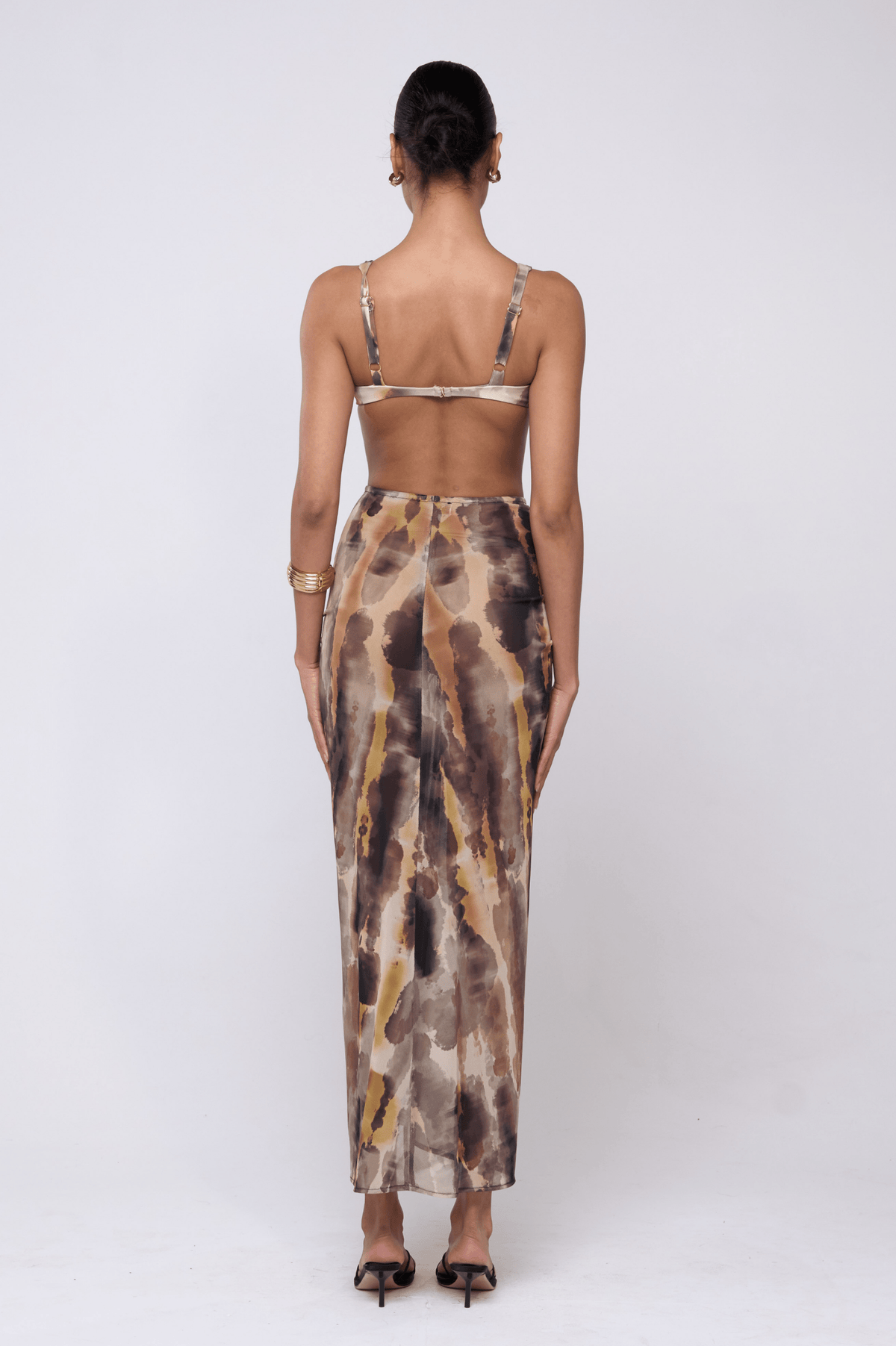 This is an image of Ziggy Mesh Skirt in Dusk - RESA featuring a model wearing the dress