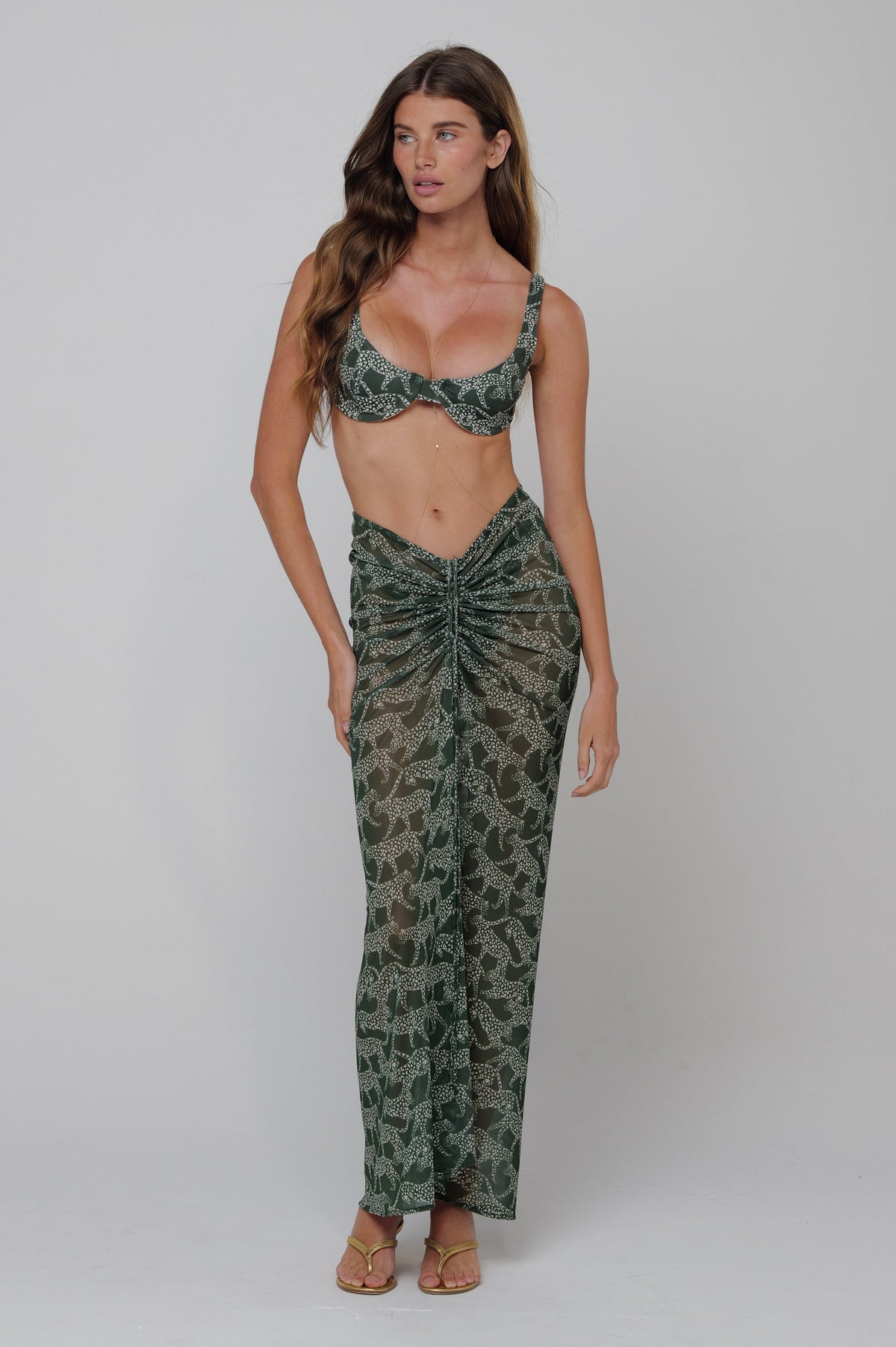 This is an image of Ziggy Mesh Skirt in Puma - RESA featuring a model wearing the dress