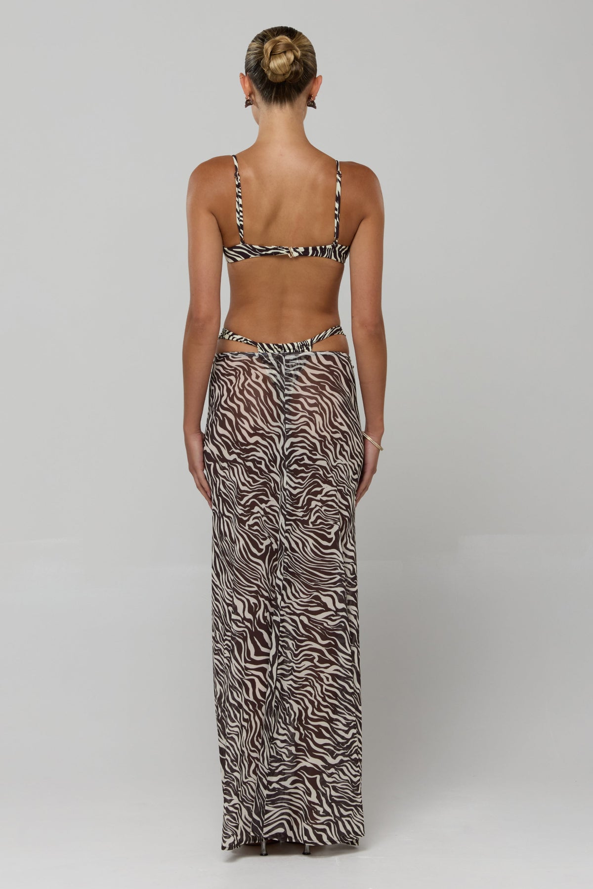 This is an image of Ziggy Mesh Skirt in Selva - RESA featuring a model wearing the dress