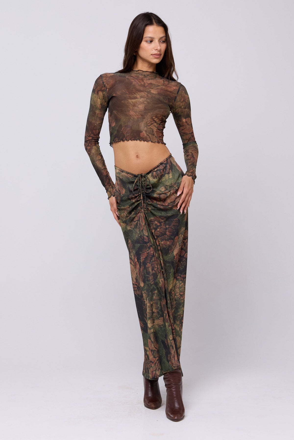 This is an image of Ziggy Skirt in Autumn - RESA featuring a model wearing the dress