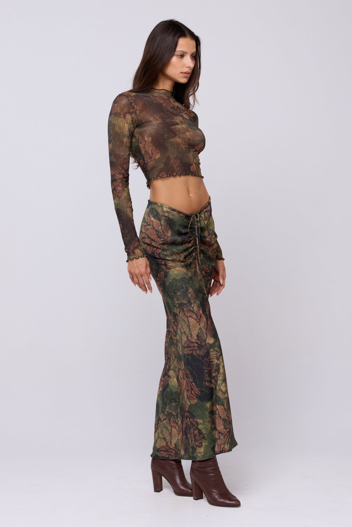 This is an image of Ziggy Skirt in Autumn - RESA featuring a model wearing the dress
