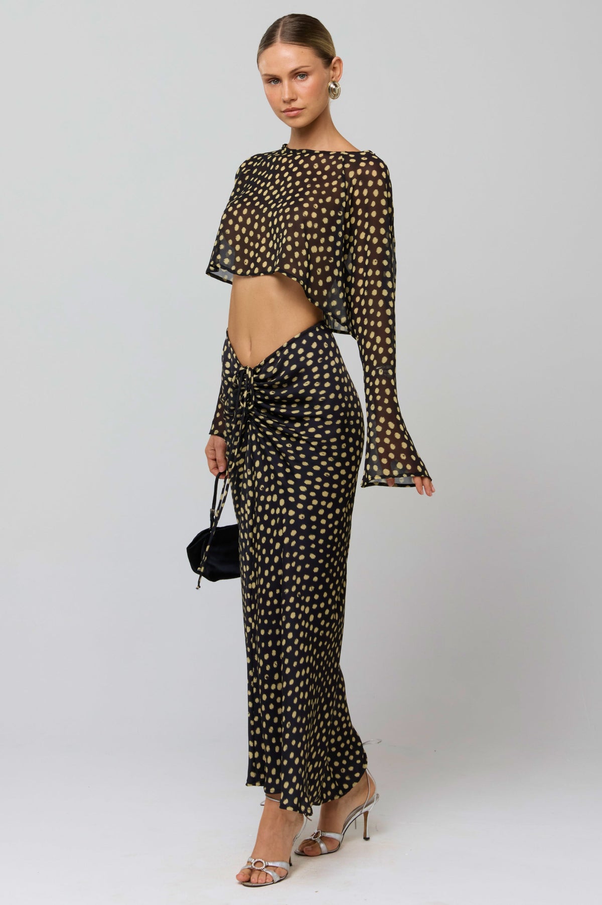 This is an image of Ziggy Skirt in Celeste - RESA featuring a model wearing the dress