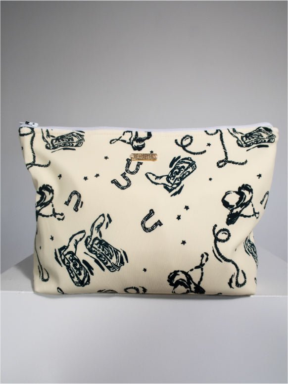 This is an image of Zipper Pouch Big Sky - RESA featuring a model wearing the dress
