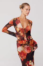 This is an image of Aliyah Mesh Top in Muse - RESA featuring a model wearing the dress