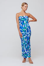 This is an image of Anna Slip in Aqua - RESA featuring a model wearing the dress