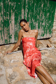 This is an image of Anna Slip in Blossom - RESA featuring a model wearing the dress