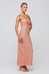This is an image of Anna Slip in Blush - RESA featuring a model wearing the dress