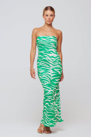 This is an image of Anna Slip in Kona Kelly Green - RESA featuring a model wearing the dress