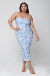 This is an image of Anna Slip in Malibu - RESA featuring a model wearing the dress