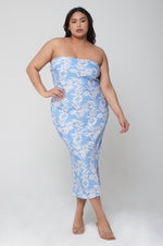 This is an image of Anna Slip in Malibu - RESA featuring a model wearing the dress