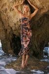 This is an image of Anna Slip in Onyx - RESA featuring a model wearing the dress
