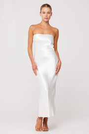 This is an image of Anna Slip in Pearl - RESA featuring a model wearing the dress