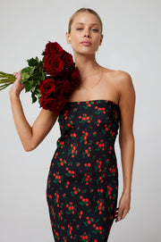 This is an image of Anna Slip in Rosette - RESA featuring a model wearing the dress