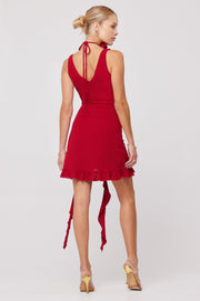 This is an image of Anyssa Mini in Ruby - RESA featuring a model wearing the dress