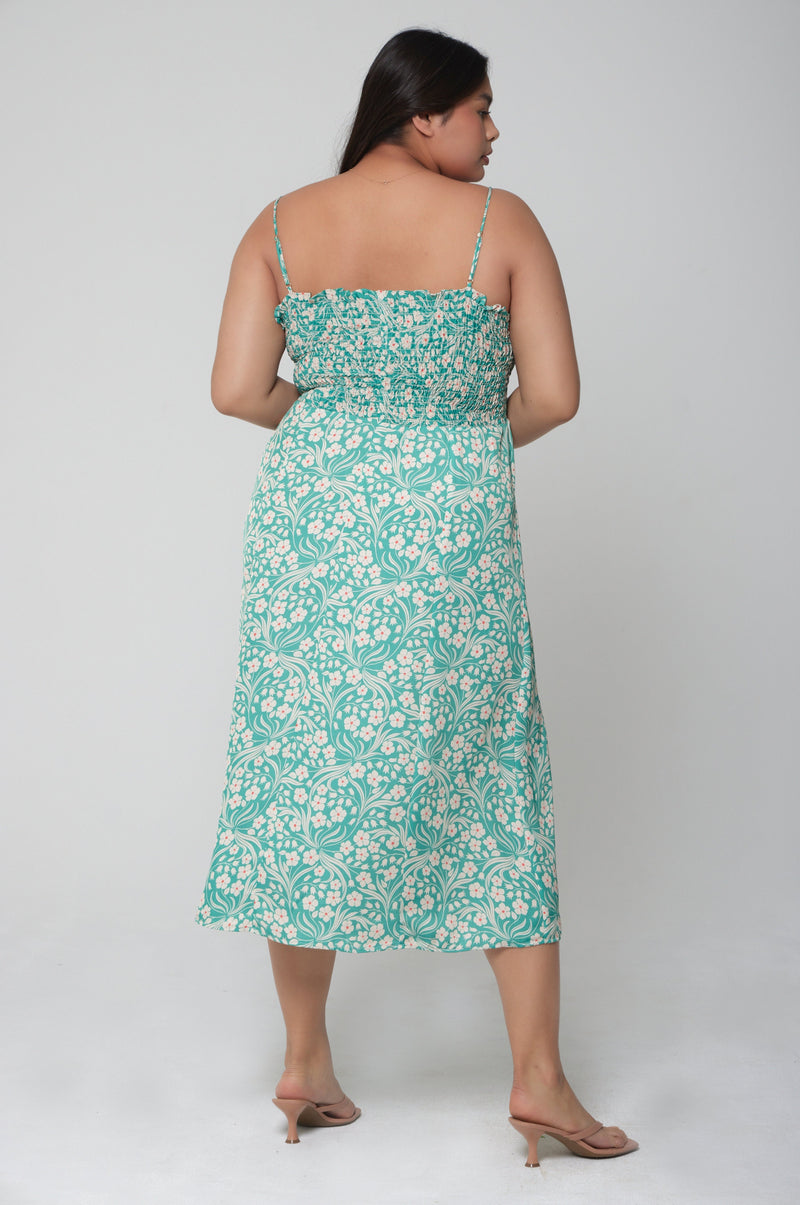 This is an image of Ashley Midi in Maldives - RESA featuring a model wearing the dress