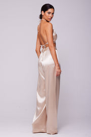 This is an image of Bowie Top in Champagne - RESA featuring a model wearing the dress