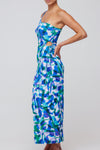 This is an image of Caley Dress in Aqua - RESA featuring a model wearing the dress
