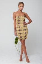 This is an image of Cameron Mini in Stormi - RESA featuring a model wearing the dress