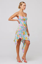 This is an image of Carrie Mesh Mini in Canvas - RESA featuring a model wearing the dress