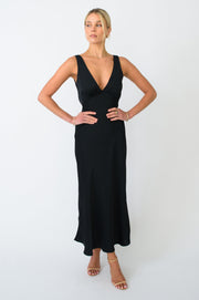 This is an image of Charlie Dress in Black - RESA featuring a model wearing the dress