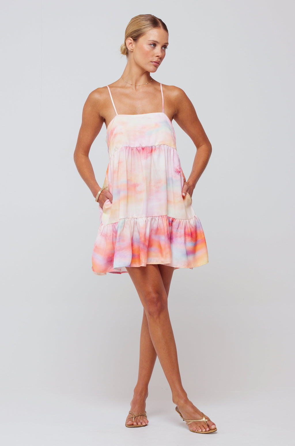 This is an image of Chloe Mini in DayDream - RESA featuring a model wearing the dress