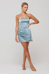 This is an image of Cindy Mini in Slate - RESA featuring a model wearing the dress