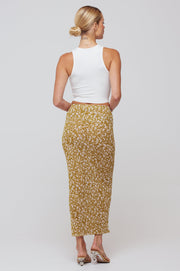 This is an image of Clyde Mesh Skirt in Fava - RESA featuring a model wearing the dress