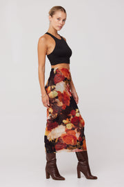 This is an image of Clyde Mesh Skirt in Muse - RESA featuring a model wearing the dress
