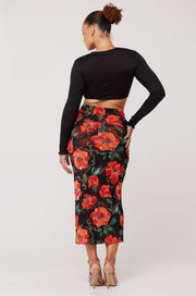 This is an image of Clyde Mesh Skirt in Poppy - RESA featuring a model wearing the dress