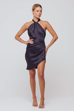This is an image of Diana Dress in Noir - RESA featuring a model wearing the dress
