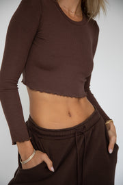 This is an image of Eddy Top in Brown - RESA featuring a model wearing the dress