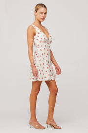 This is an image of Frankie Mini in Cherry - RESA featuring a model wearing the dress
