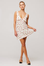This is an image of Frankie Mini in Cherry - RESA featuring a model wearing the dress