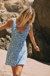 This is an image of Frankie Mini in Iris - RESA featuring a model wearing the dress