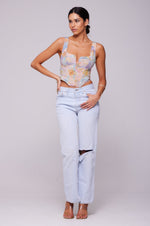 This is an image of Gigi Corset in Versailles - RESA featuring a model wearing the dress